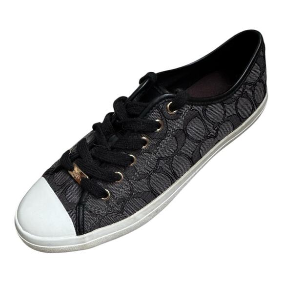 Coach Empire Black Signature Canvas Low Top Sneaker - Picture 1 of 6